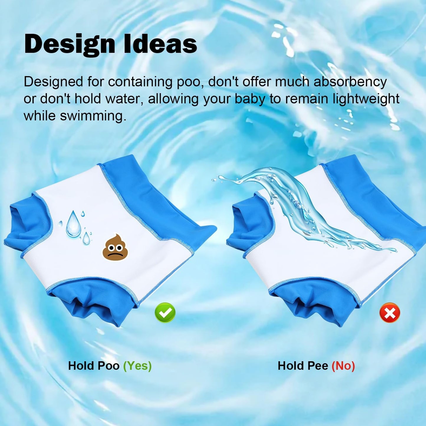 MOEMOE BABY 110 Boys' Water Play Pants, 3-Piece Set, Swimsuit Diapers, For Babies, Reusable, Diaper Cover, Swimming Classroom, Swimming Pool, Beach Bathing, Hot Spring, Travel, Boys