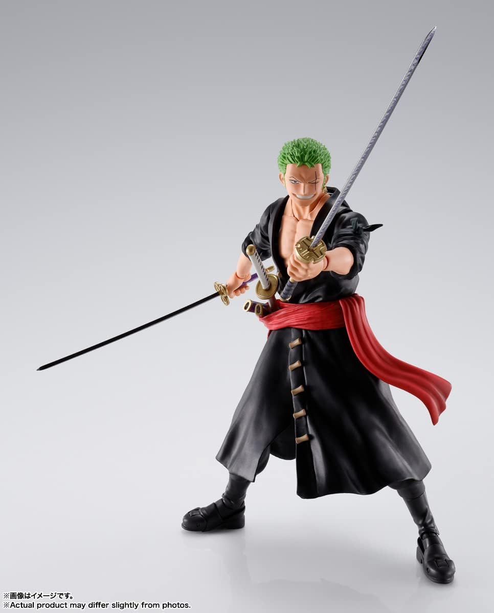 BANDAI SPIRITS S.H. Figuarts ONE PIECE Roronoa Zoro - Onigashima Invasion - Approx. 5.9 inches (150 mm), ABS & PVC, Pre-painted Action Figure