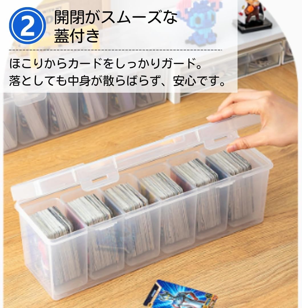ateena Card Case, Trading Card, Pokemon Card Case, Trading Card Case, Pokémon Card Storage, Large Capacity, Box PSA, Storage Box, B (Clear)