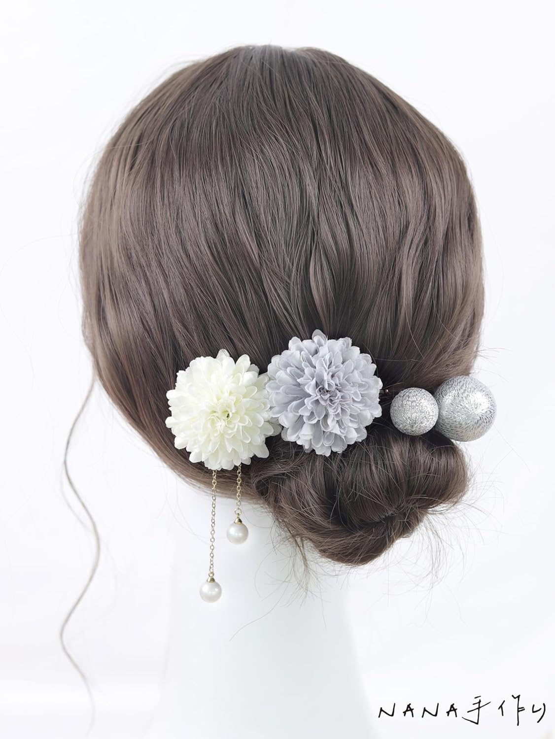 NANA Handmade Hair Ornament, Ping Pong Mu, Japanese Ball, Cute, Coming of Age Ceremony, Shichi-Go-San Fireworks Festival, Yukata, Graduation Ceremony, School Entrance Ceremony, Summer Festival