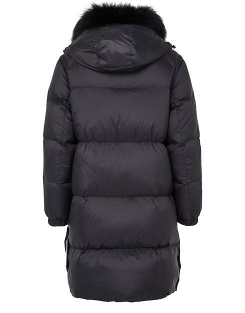 YVES SALOMON Hooded maxi puffer jacket with a lambswool collar - Image 3