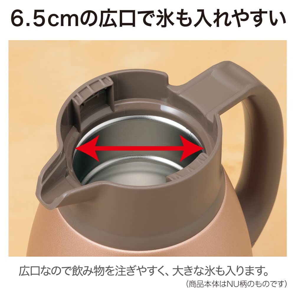 ZOJIRUSHI Stainless Steel Pot 1.5L Tabletop Wide Mouth Approx. 6.5cm Stainless Steel Vacuum Double Wall Thermos Keeps Hot and Cold Matte Copper SH-HC15-NU