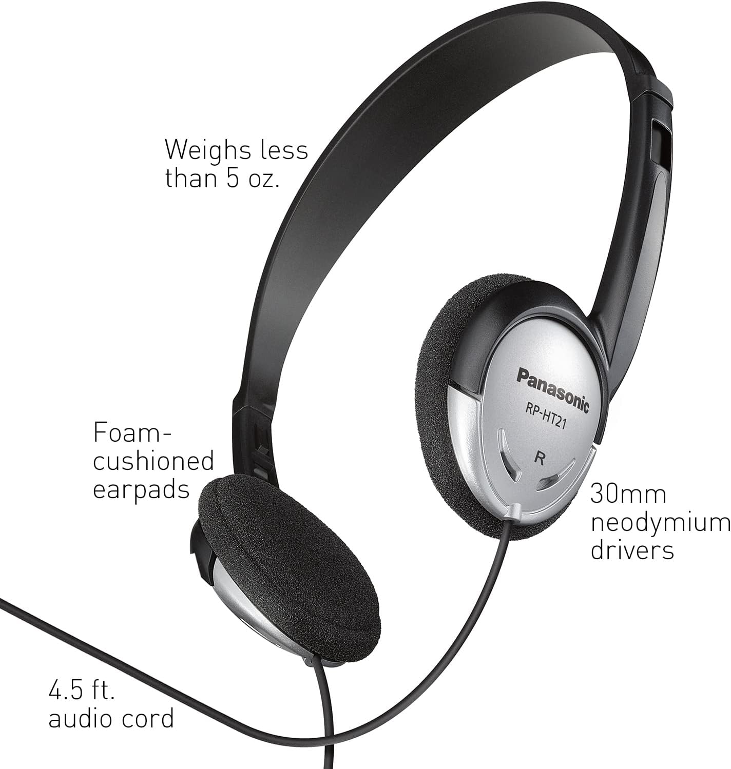 Panasonic (RP-HT21) 10-Pack Lightweight Headphones with XBS Headphones (Earbuds)
