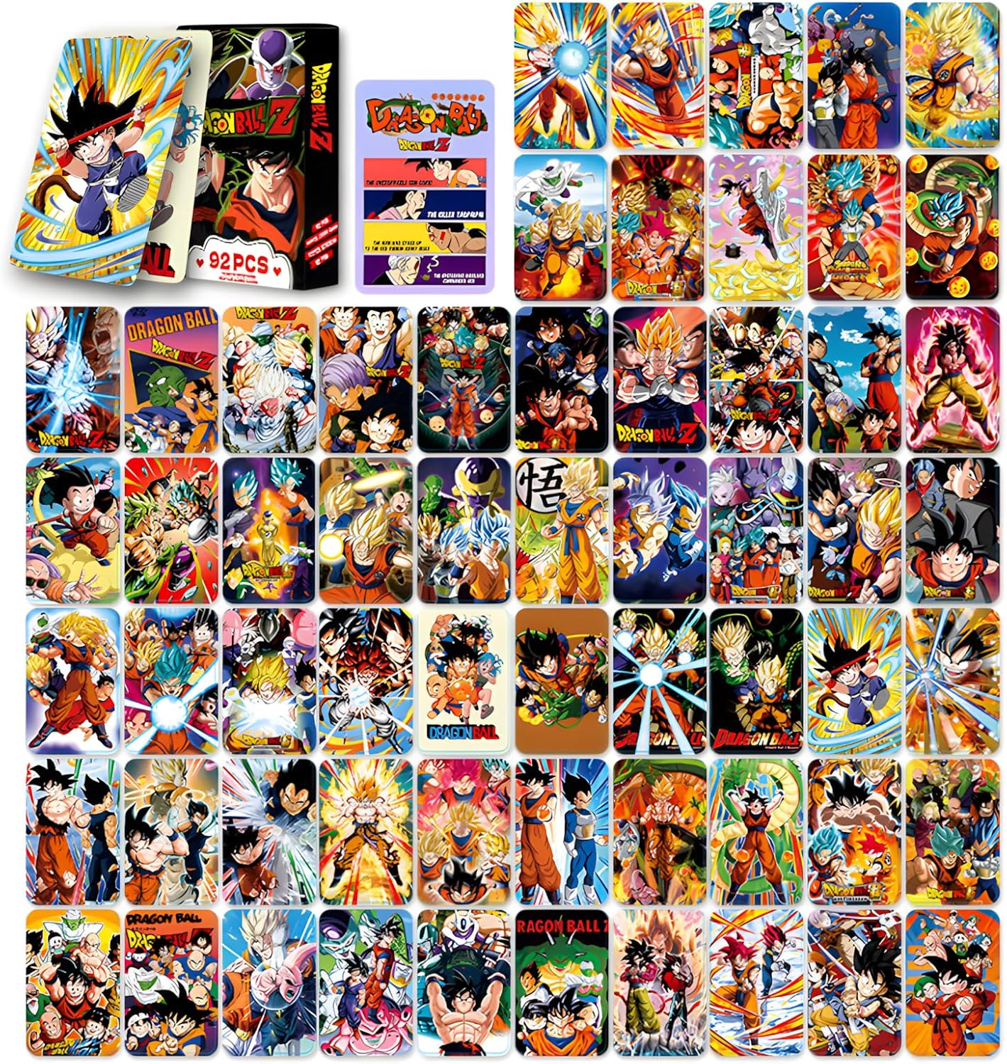 For Dragon Ball Trading Card LOMO Card Set of 92 Pieces Around Goku Turtle Gohan Fighting Anime Tarot Card Cosplay Accessory Magic Card Commemorative Card Collection Present