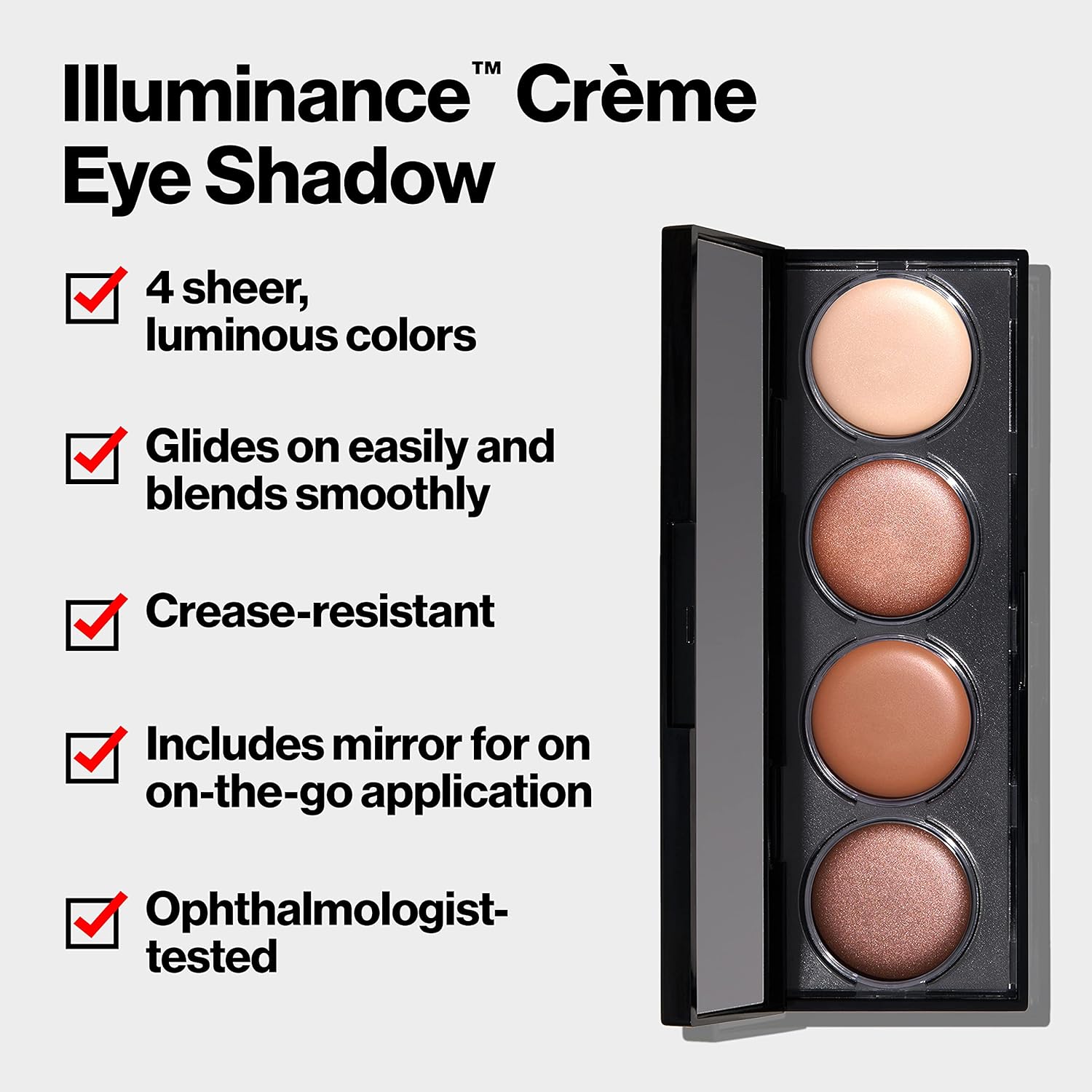 Revlon Paleta de Sombras de Ojos Crème, Maquillaje de Ojos Illuminance con Ingredientes Resistentes a los Pliegues, Pigmentado Cremoso en Acabados Mate y Shimmer Mezclables, 710 Not Just Nudes, 0.12