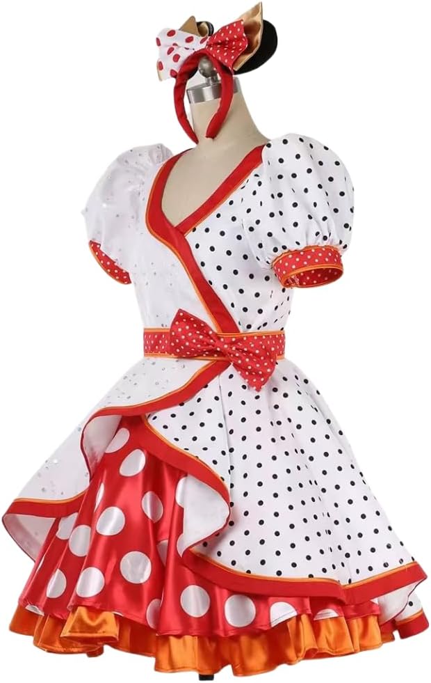 Cosplay Costume Disneyland Belly Belly Minnie, Minnie Cosplay, Full Set Anime Costume, Cultural Festival - Custom Made Available (Women's M)
