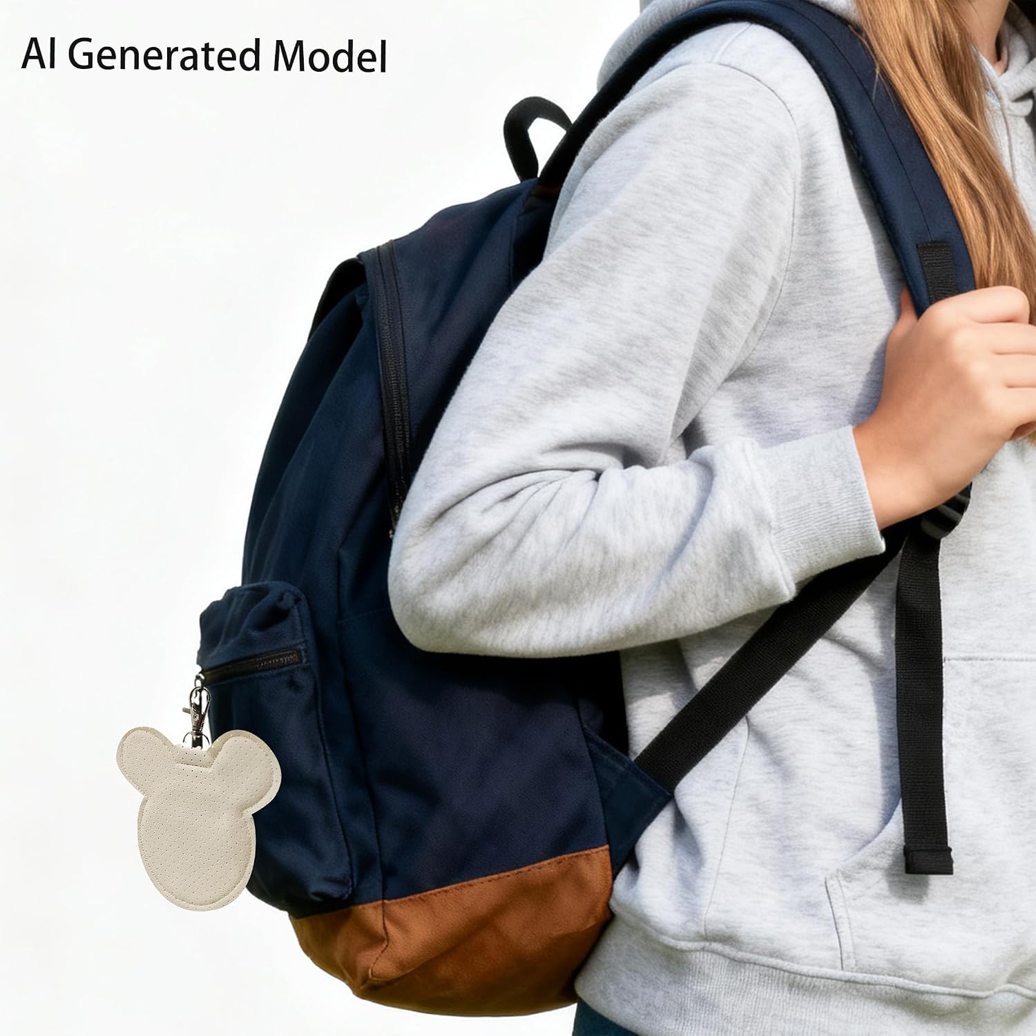 Paquete de 2 llaveros portátiles con diseño de pasador de oído para bolsas, mochila, colección comercial de parque