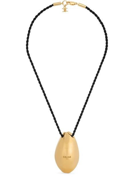 Celine défilé shell necklace in brass with gold finish and silk - Image 3