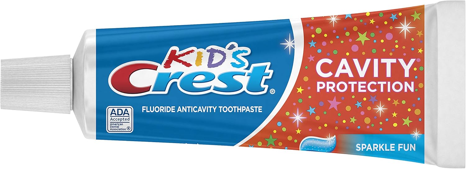 Crest Kid's - Pasta de dientes con protección contra las caries para niños y niños pequeños a partir de 2 años, sabor Sparkle Fun, 4.6 onzas (paquete de 3), pasta de dientes para niños, el embalaje