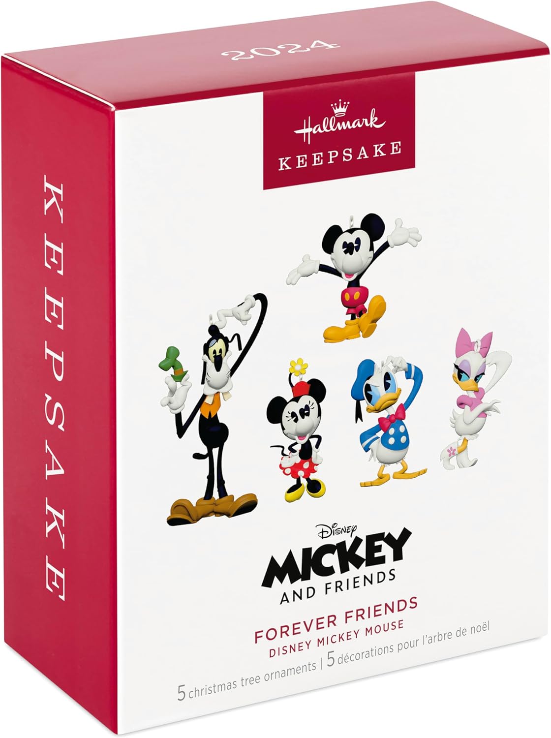 Hallmark Keepsake - Adorno navideño colgante de Disney Mickey y sus amigos, Amigos para siempre, Juego de 5, Regalos para fanáticos de Disney 2024
