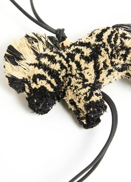 LOEWE Zebra bag charm in raffia and calfskin - Image 3