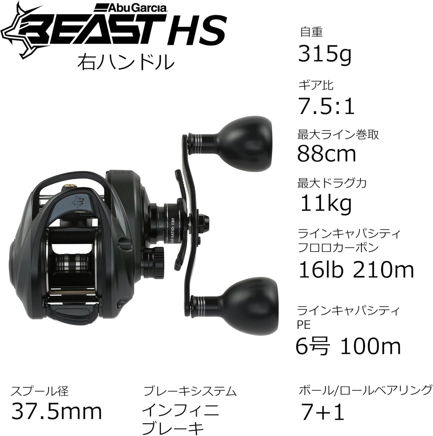 Abu Garcia (アブガルシア) ビースト LP ビースト 各種 ベイトリール ロープロ バス ソルト 怪魚 ビッグゲーム
