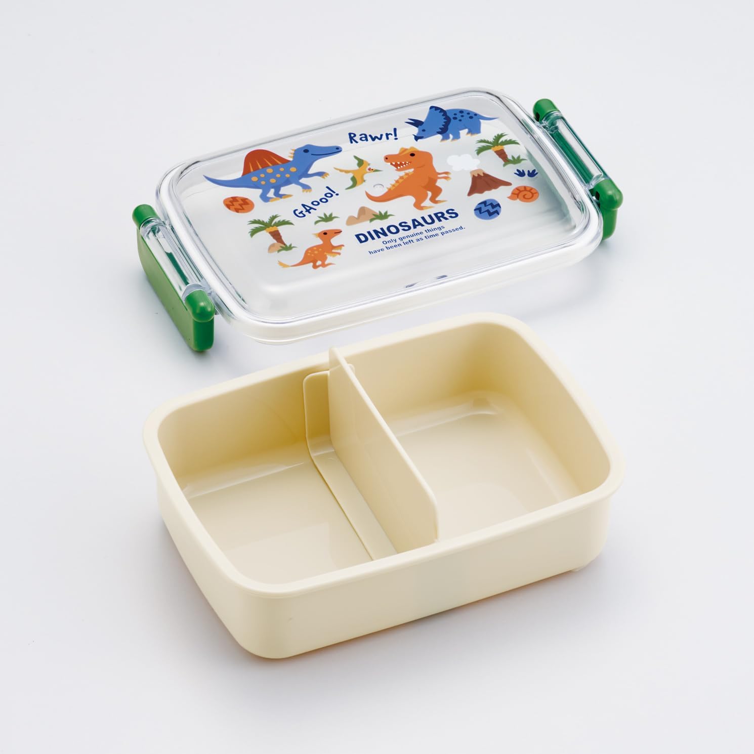 Skater RBF3AN-A Children's Bento Box, 15.2 fl oz (450 ml), Fluffy Dome-Shaped Lid, 1 Tier, Made in Japan, Dinosaurus, 26