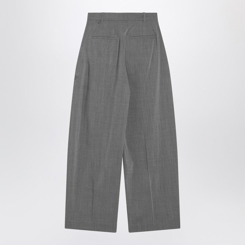 Jacquemus Jacquemus Grey Pleated Wool Trousers - Image 3