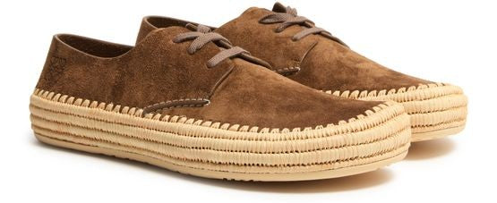 LOEWE Rio lace up espadrilles in suede and raffia - Image 3