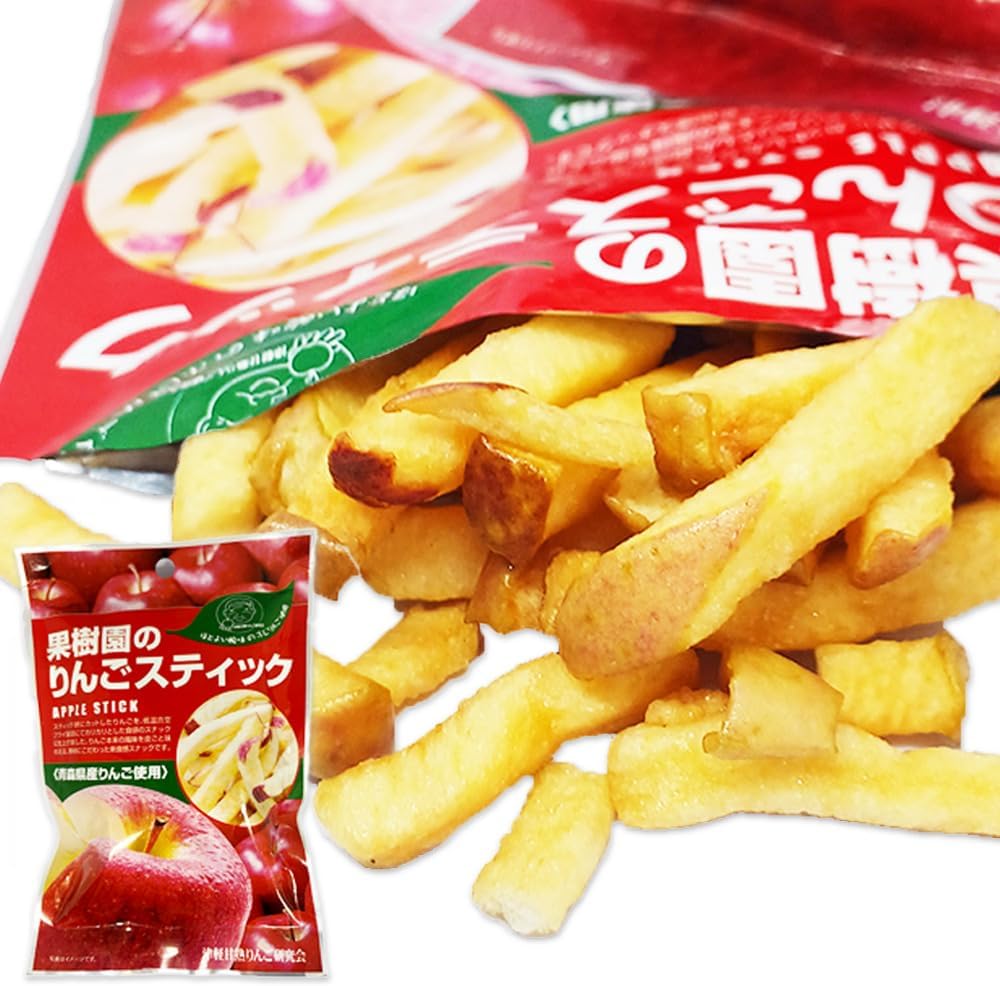 Orchardine (8 Bags) BY3 Apple Stick Fuji 8 Bags, 0.7 oz (20 g) x 8, Aomori Fuji Sweets, Snacks, Low Calories, Low Temperature Vacuum Fry Method, Mail Bin YP