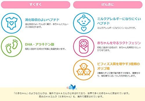 Morinaga E Baby Eco Raku Pack, Refill, 28.2 oz (800 g) (1400 g x 2 Bags) (Newborn Babies, 0 Months - 1 Years, Milk Powder)
