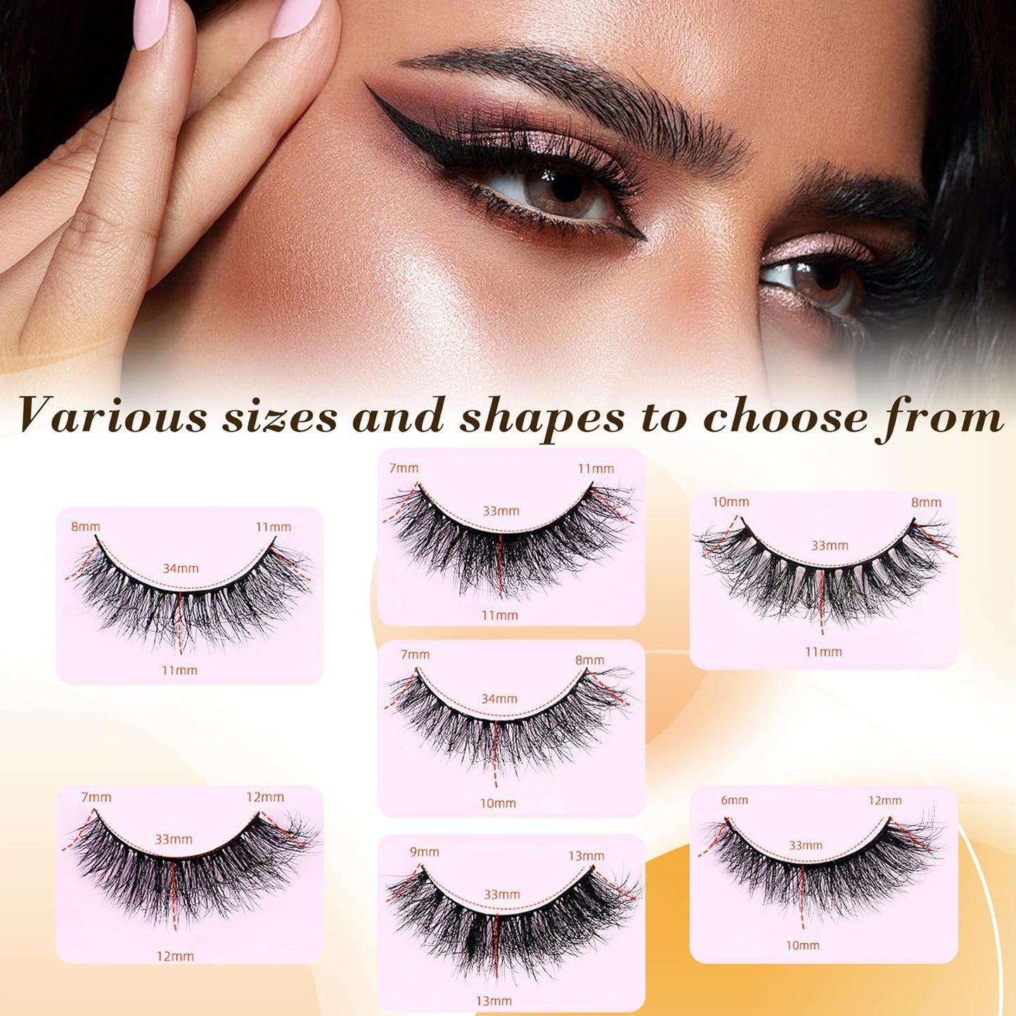 TORMEN Eyelashes Thick Fluffy Eyelashes 7 Sets 3D Curling Eyelashes, Professional Eyelashes, Thick Natural Eyelashes, Thick and Soft Eyelashes (Hybrid)