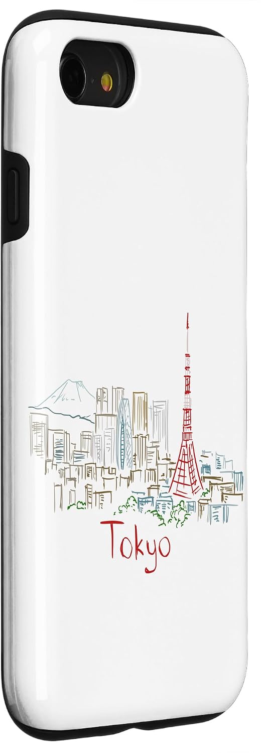 東京 日本 旅行 お土産 パノラマ 都市 ランドマーク ギフト スマホケース iPhone SE (2020) / 7 / 8 用