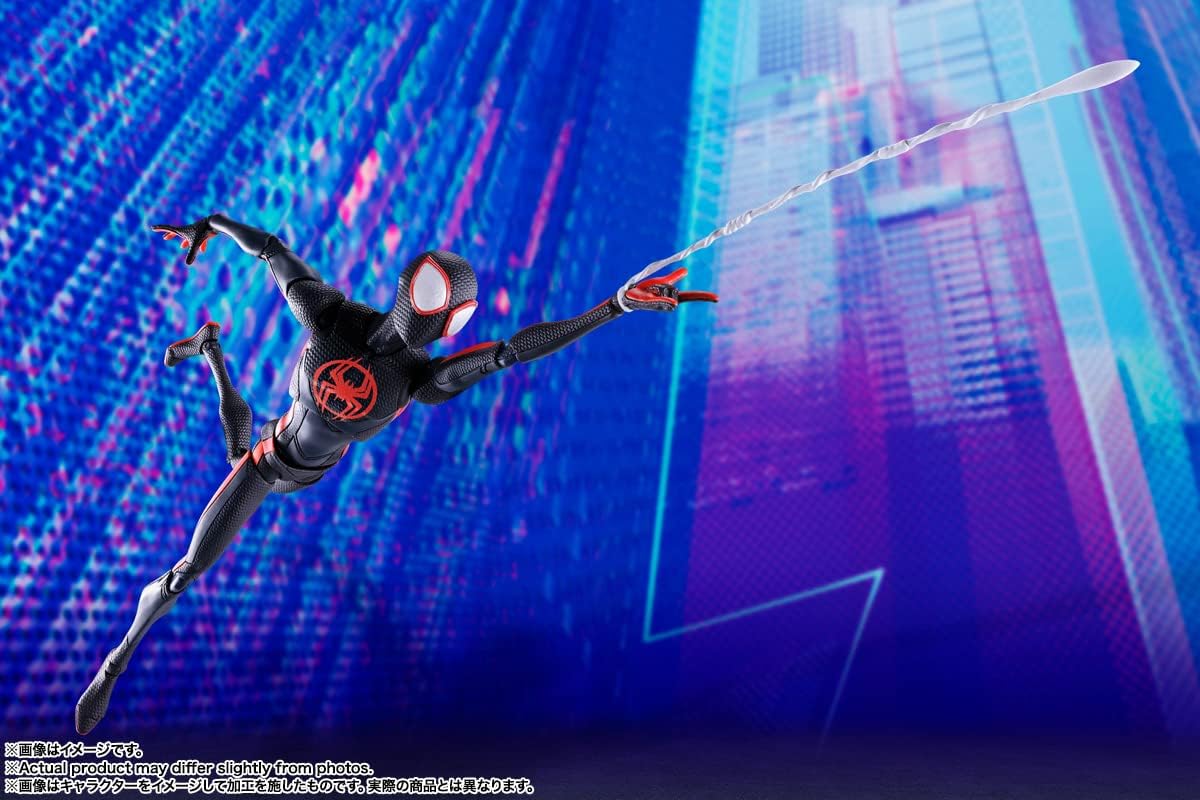 BANDAI SPIRITS S.H. Figuarts Spider-Man: Across the Spider-Bath, Spider-Man (Miles Morales), Approx. 6.1 inches (155 mm), ABS & PVC, Pre-painted Action Figure BAS63989