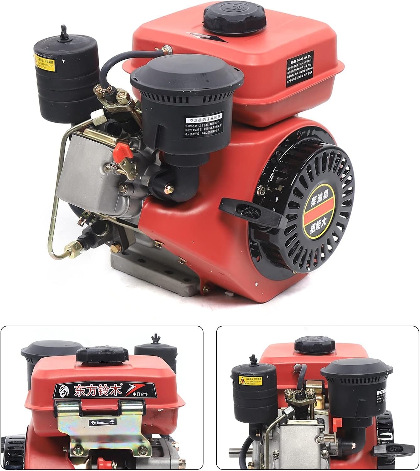 Diesel Engine Manual Start Single Cylinder Engine 196CC 6HP Vertical 4-Stroke Diesel Engine Manual Start Single Cylinder Air Cooled Vortex Combustion Agricultural Marine