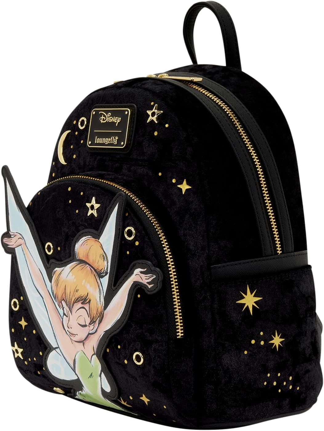Loungefly Disney: Tinker Bell - Pixie Dust - Mini mochila de terciopelo - Ideal para niños y adultos - Bolsas coleccionables