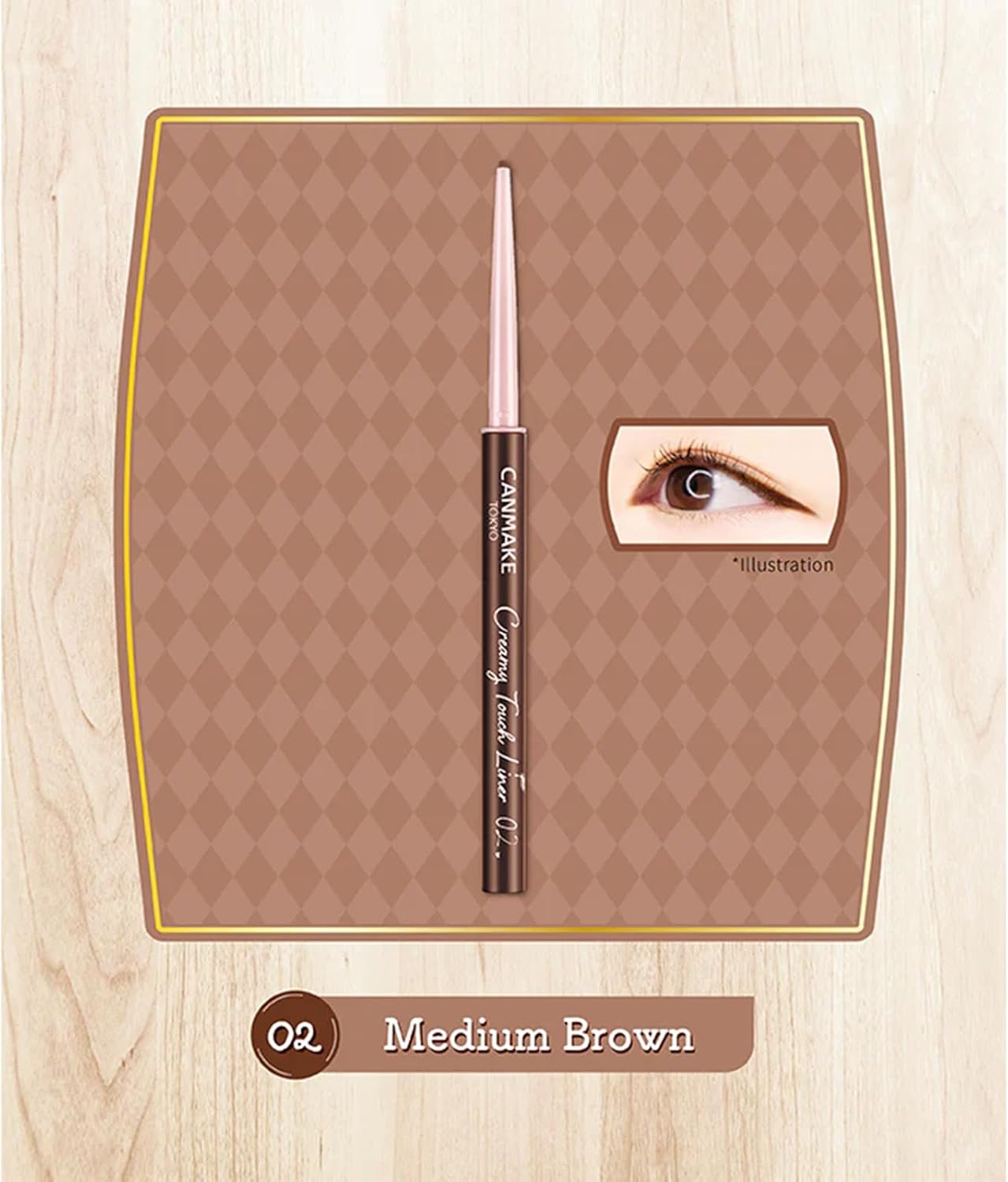 Canmake Gel Creamy Touch Liner 02 Medium Brown, Single Item, 0.003 oz (0.08 g)