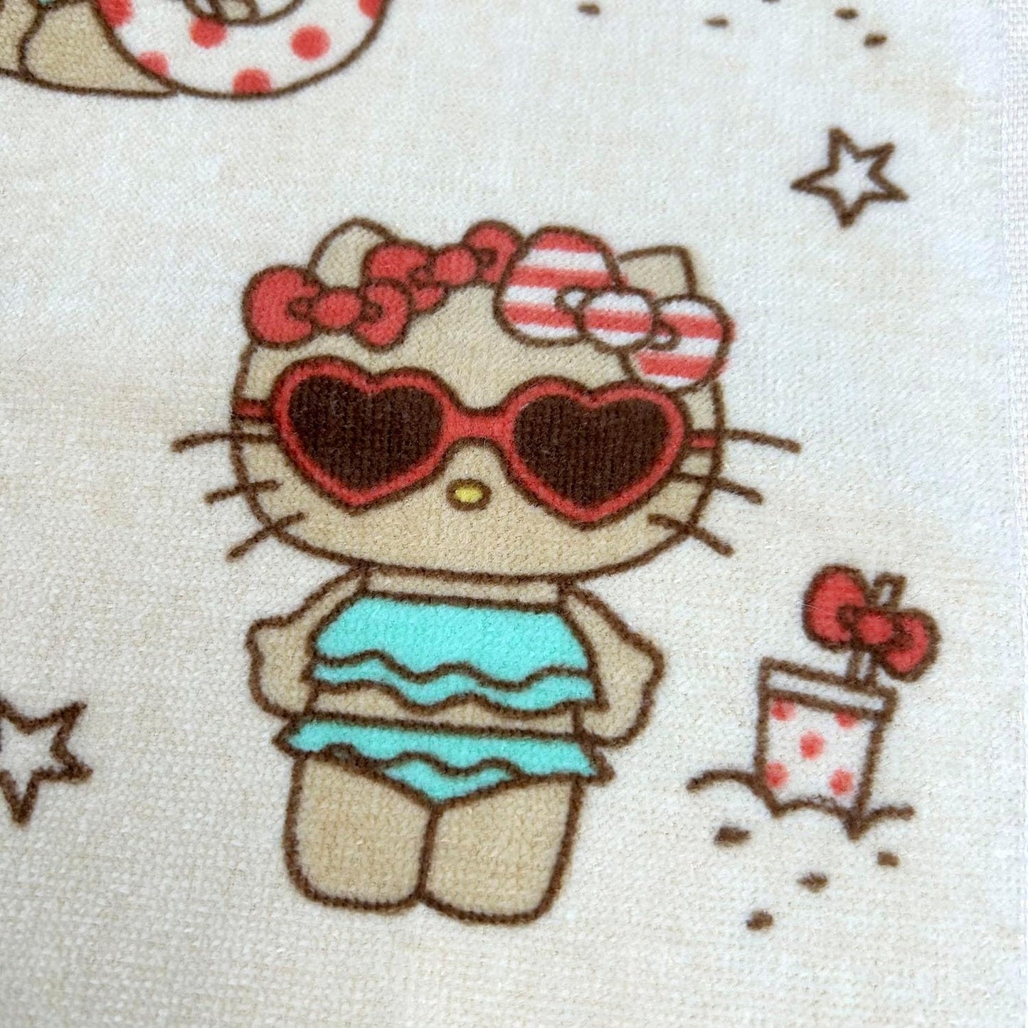 Nomura Towel Sanrio Characters Hello Kitty Face Towel, Set of 2, 13.4 x 29.5 inches (34 x 75 cm), 100% Cotton, Summer Days