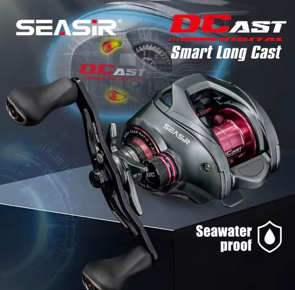 SEASIR DCAST Chinese DC Bait Reel, Versatile, Far Throw, DC Brake, Electronic Control, Waterproof, Salt Compatible, Bass Fishing, Chinning, DCAST