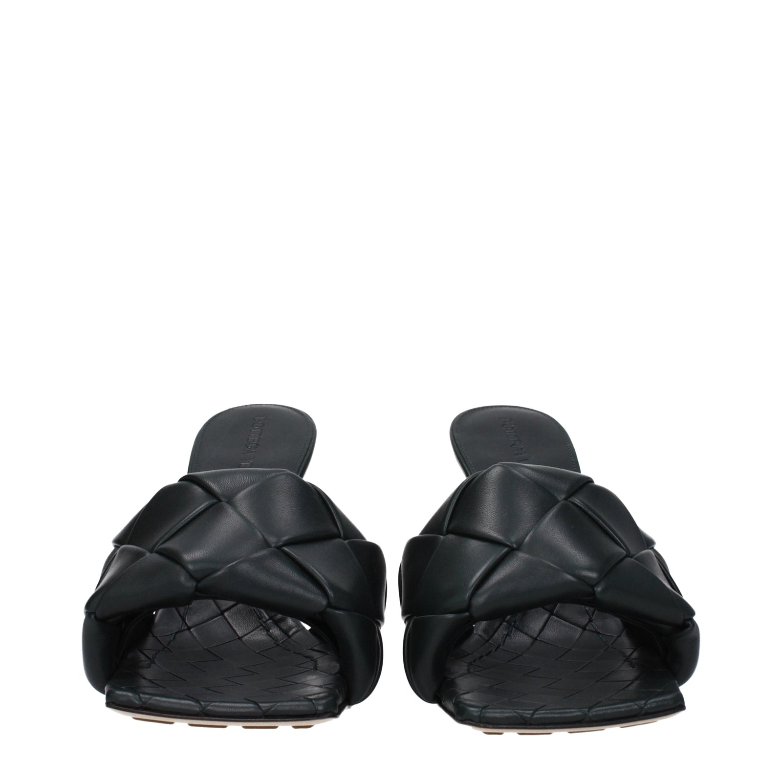 Bottega Veneta Sandals Women Leather Green/Calamaio - Image 3