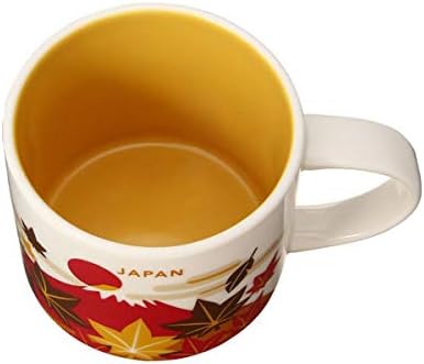 Starbucks Stava You Are Here Collection Mug Japan Autumn 14.1 fl oz (414 ml), Japanese Style, Autumn Leaves, Chestnuts, Fifteen Night Moon Castle, Fall, Mt. Fuji Yellow Limited Tableware, Cup, Coffee Limited