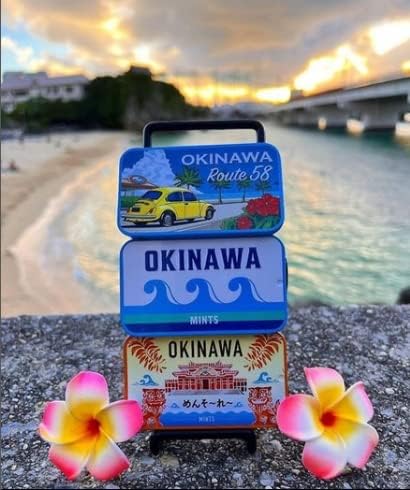 Mint Tablet, Mint Can (Shori Castle/Route 58/Wave), Okinawa Limited Edition, OKINAWA, Set of 3, Refreshing Sweets, Made in Okinawa Prefecture, NEXT Yura Prefecture, Okinawa Prefecture, Souvenir