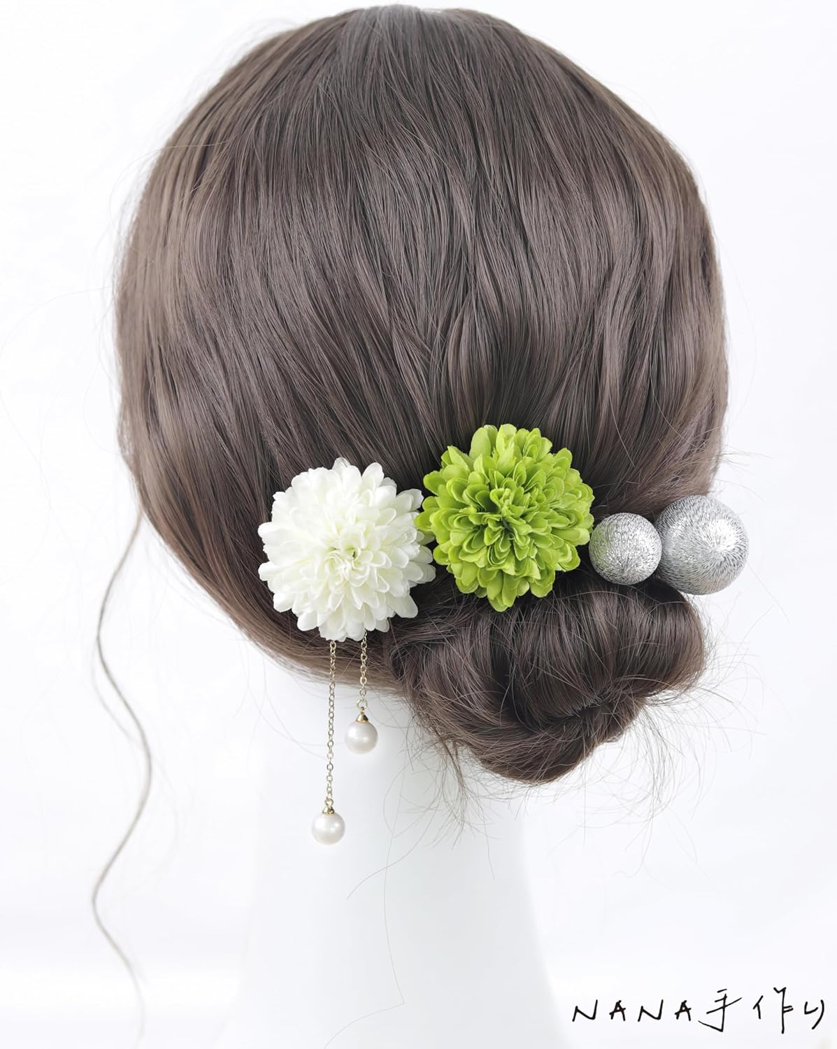 NANA Handmade Hair Ornament, Ping Pong Mu, Japanese Ball, Cute, Coming of Age Ceremony, Shichi-Go-San Fireworks Festival, Yukata, Graduation Ceremony, School Entrance Ceremony, Summer Festival