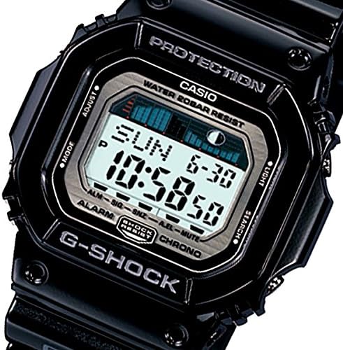 G-SHOCK G-Lide 20ATM Waterproof Digital Tide Graph Sport Plastic Belt Watch for Men Unisex (GLX-5600-1JF GLX-5600-7JF) (GLX-5600-1JF(Black))
