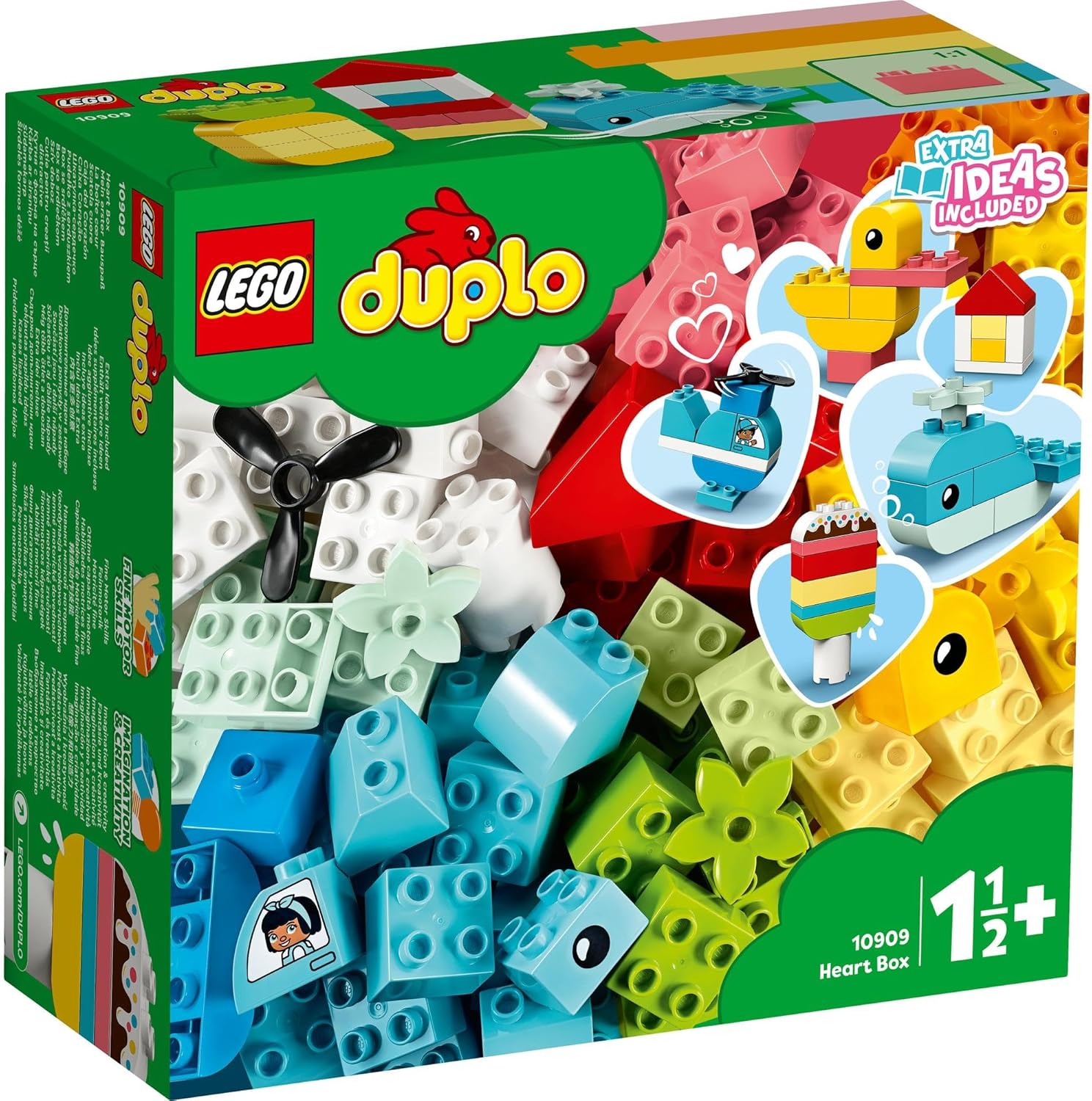 LEGO Duplo 10909 Duplo Various Idea Box (Heart) Toy Blocks Present, Toddler, Babies, Boys, Girls, Ages 1 and a Half