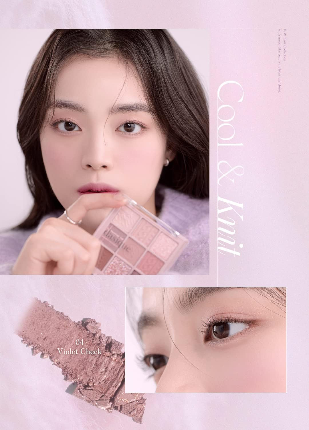 Dasique #16 Violet Knit Eyeshadow Palette, Undereye Eye Makeup, 9-Color Eyeshadow Palette x 1