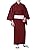 KYOETSU Men’s Unlined Kimono, Pongee Fabric, Solid Color, Washable