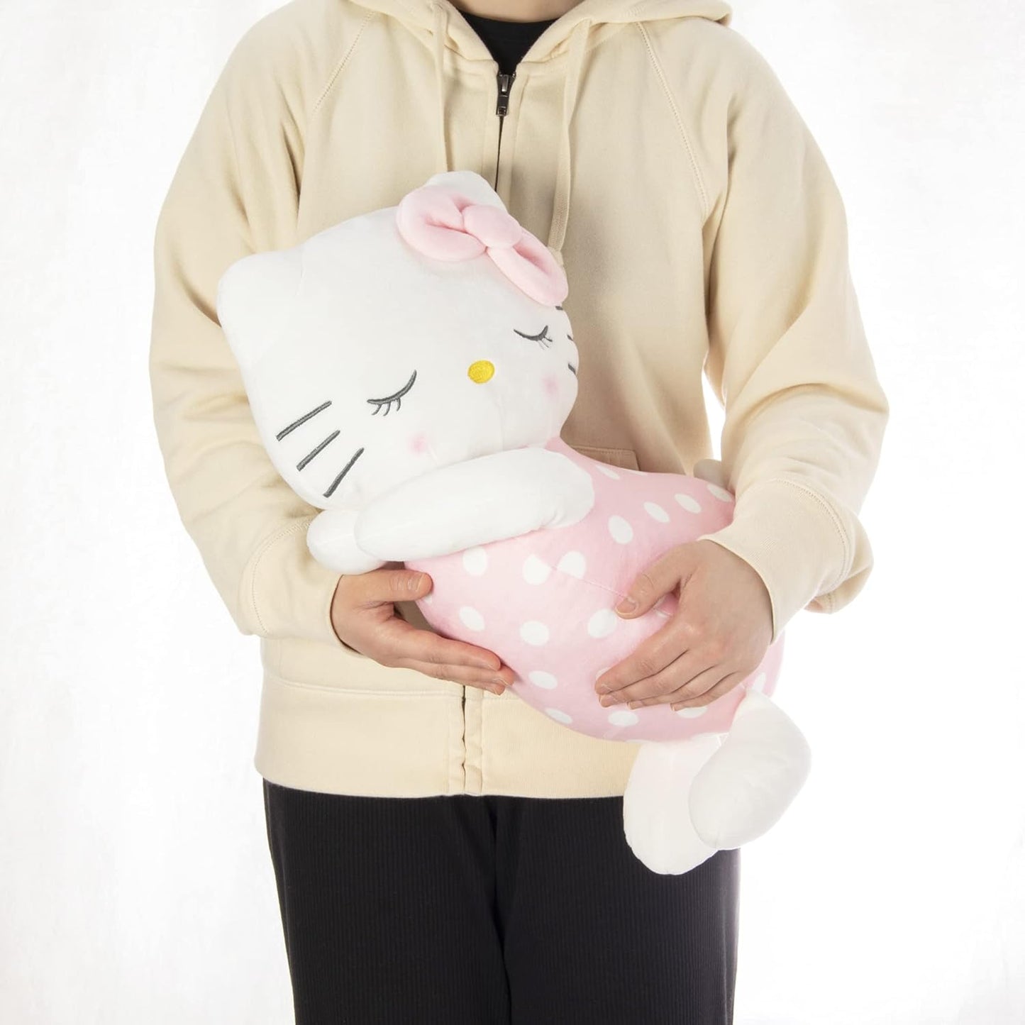 MORIPiLO Sanrio Hello Kitty Body Pillow, Soft Material, Marshmallow Texture, Plush Pillow, Large Cushion, Cute, Large Size, Easy Sleeping Pillow, Approx. 17.7 inches (45 cm) (Hello Kitty Pink)