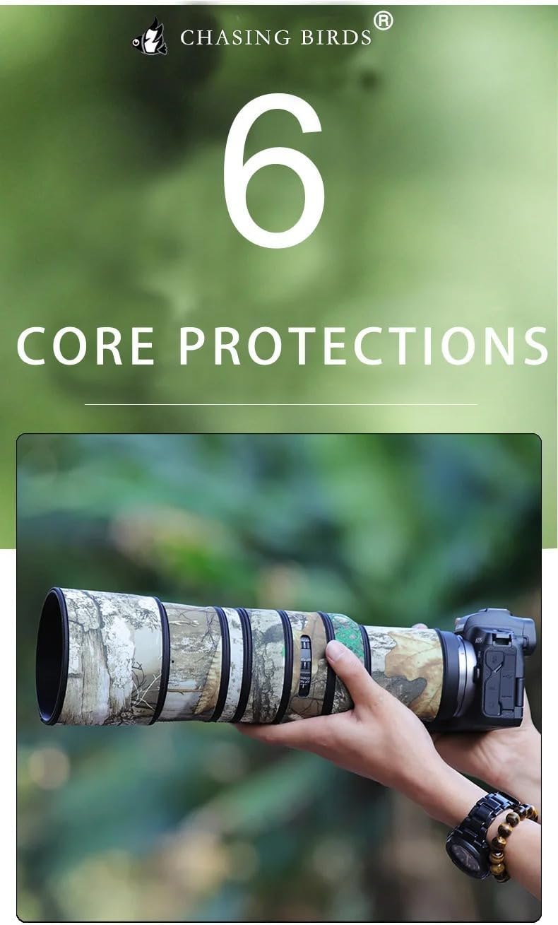CHASING BIRDS Camouflage Waterproof Lens Coat for CANON RF 600mm F11 IS STM Rainproof Lens Protective Cover (ASI)