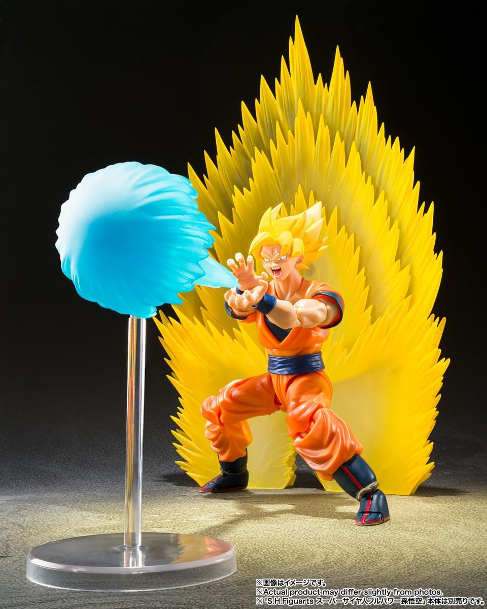 S.H. Figuarts Dragon Ball Z Super Saiyan Son Goku Effect Parts Set - Instant Movement Kamehameha - Approx. 5.9 inches (150 mm), ABS & PVC Pre-painted Action Figure