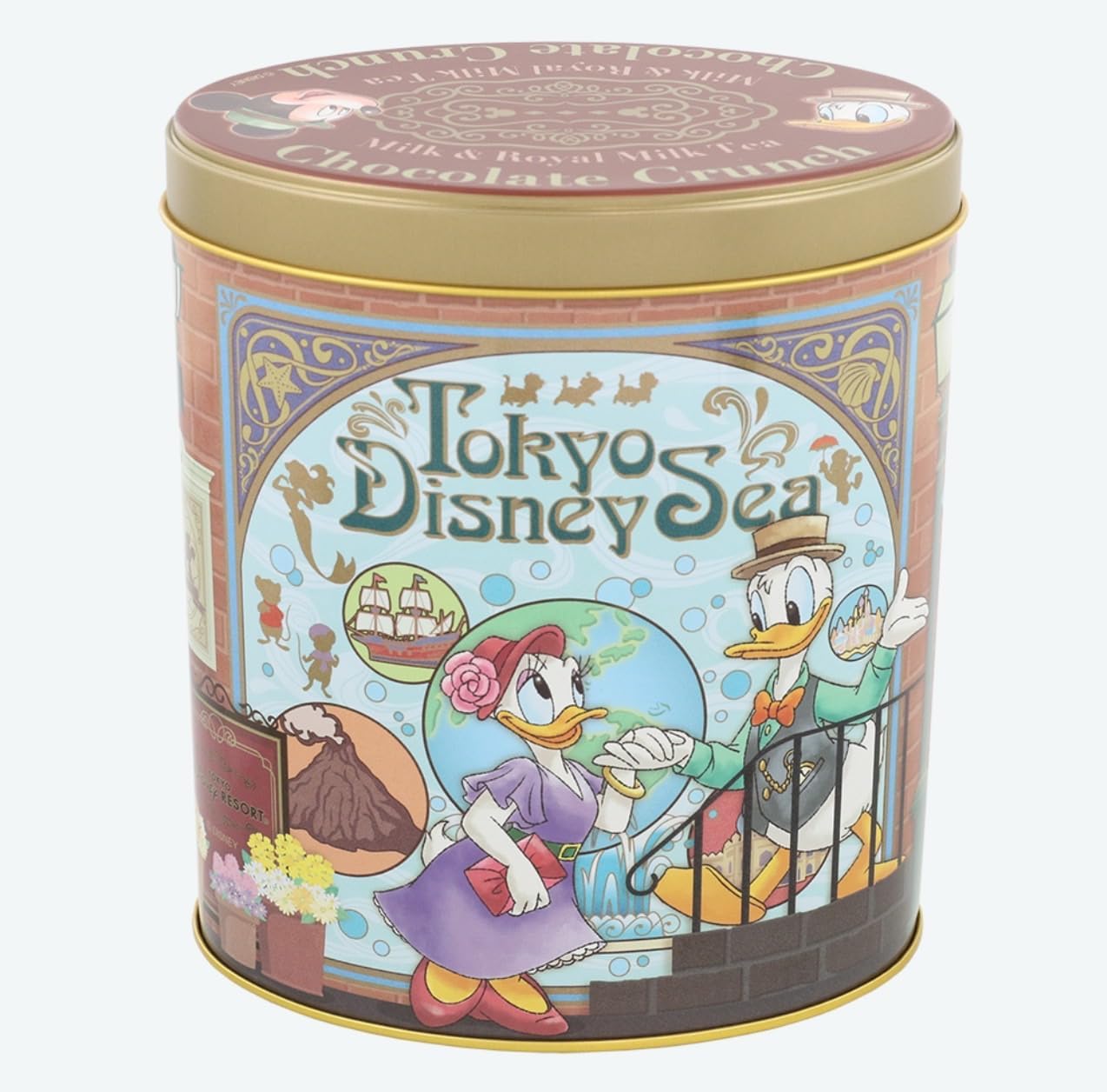 Mickey & Friends Chocolate Crunch with Canned Milk & Royal Milk Tea, TDR Popular, Confectionery, Souvenir, Present, Disney Goods (1 Piece)