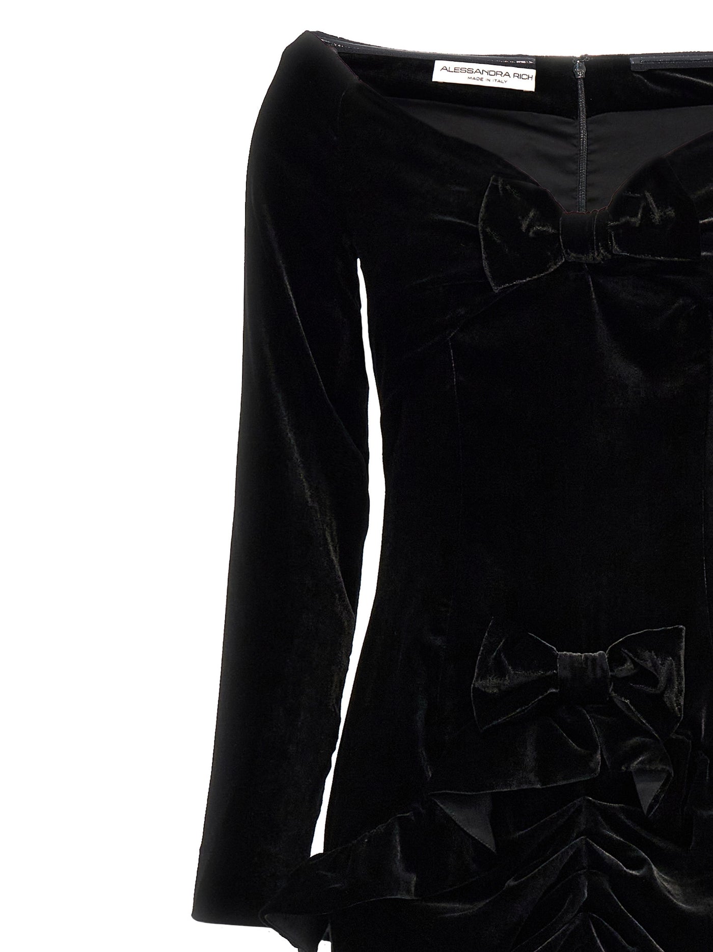 Alessandra Rich アレッサンドラリッチベルベットは肩のドレスから - Image 3