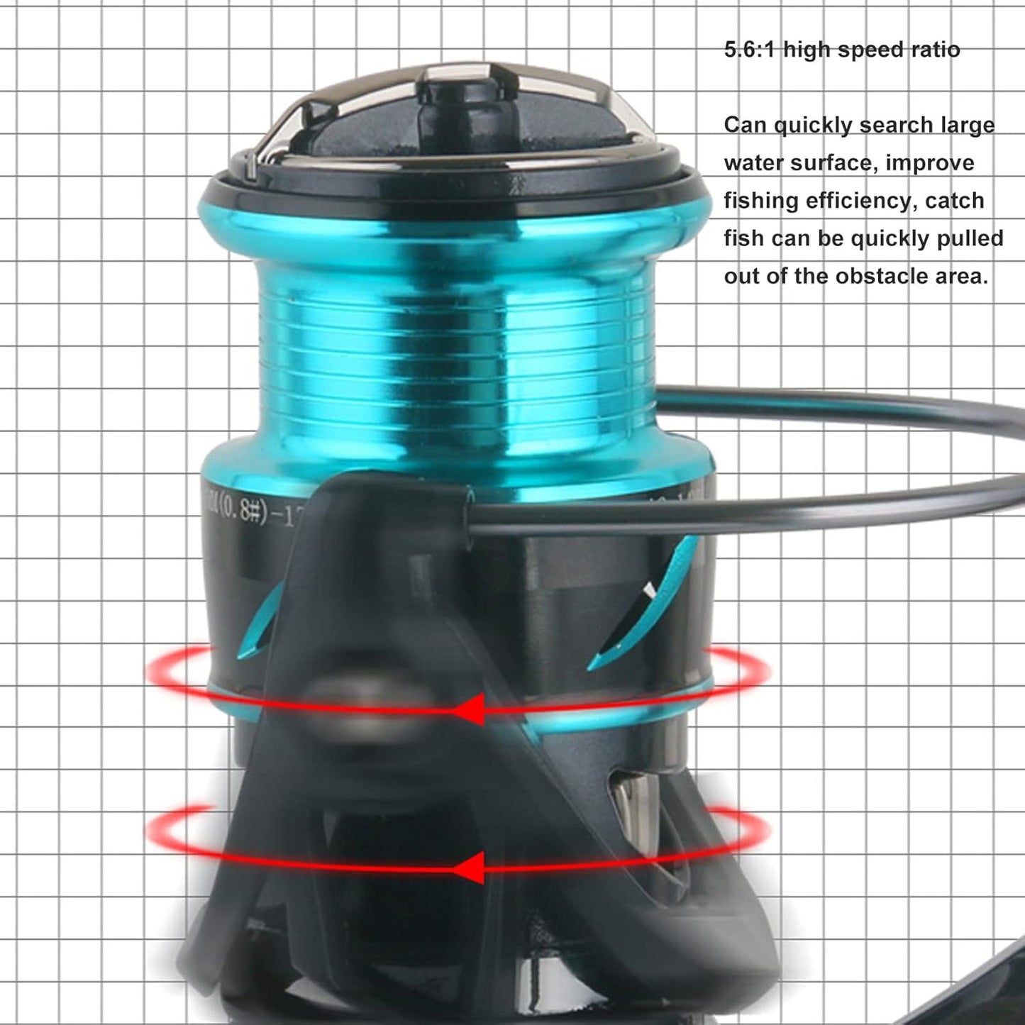 Spinning Reel 5 and 1 Sealed Bearing Fishing Reel Diagonal Wire Cup