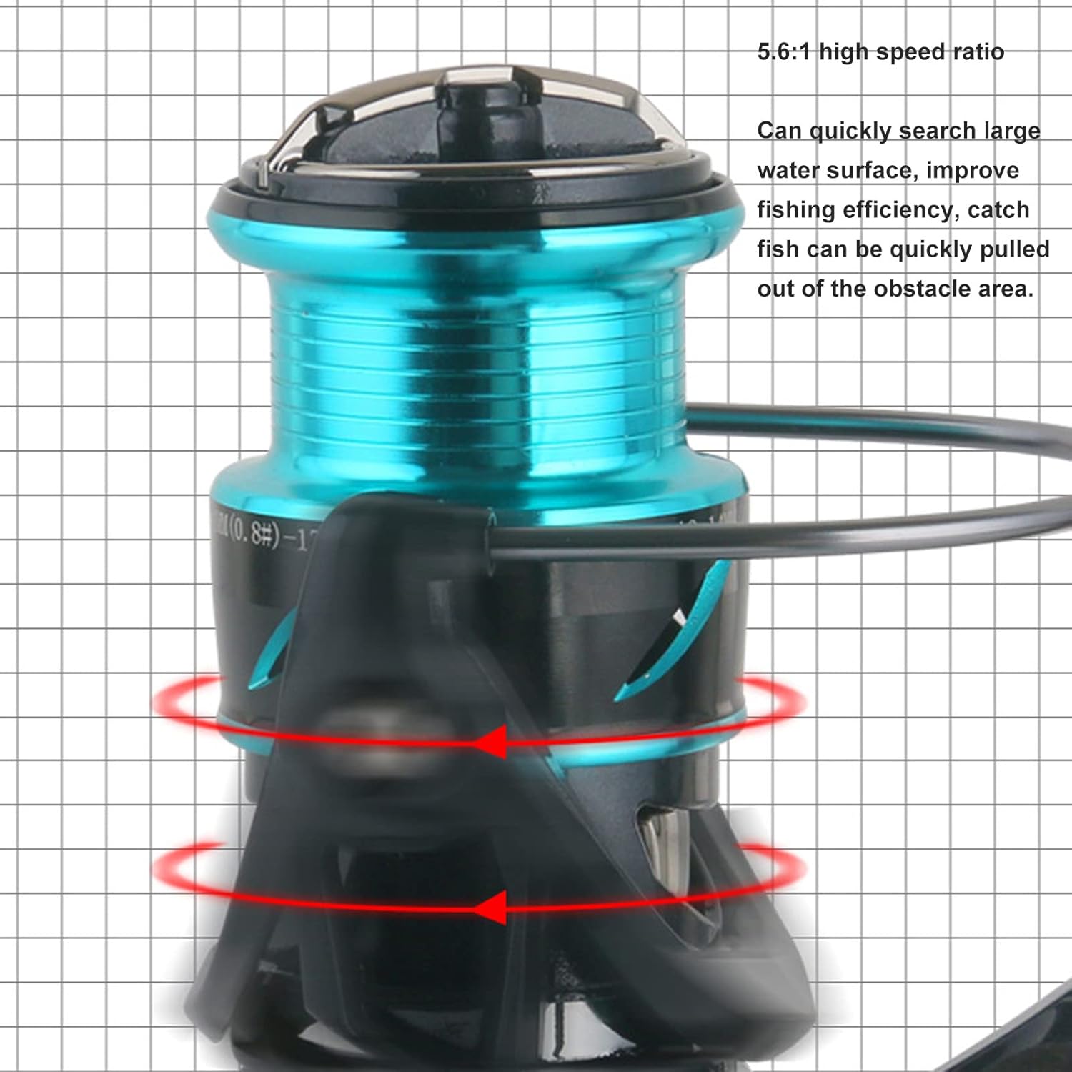 Spinning Reel 5 and 1 Sealed Bearing Fishing Reel Diagonal Wire Cup