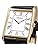 Seiko SWR052 Men's Wristwatch, Square Design, Quartz, White Dial x Black Leather Band