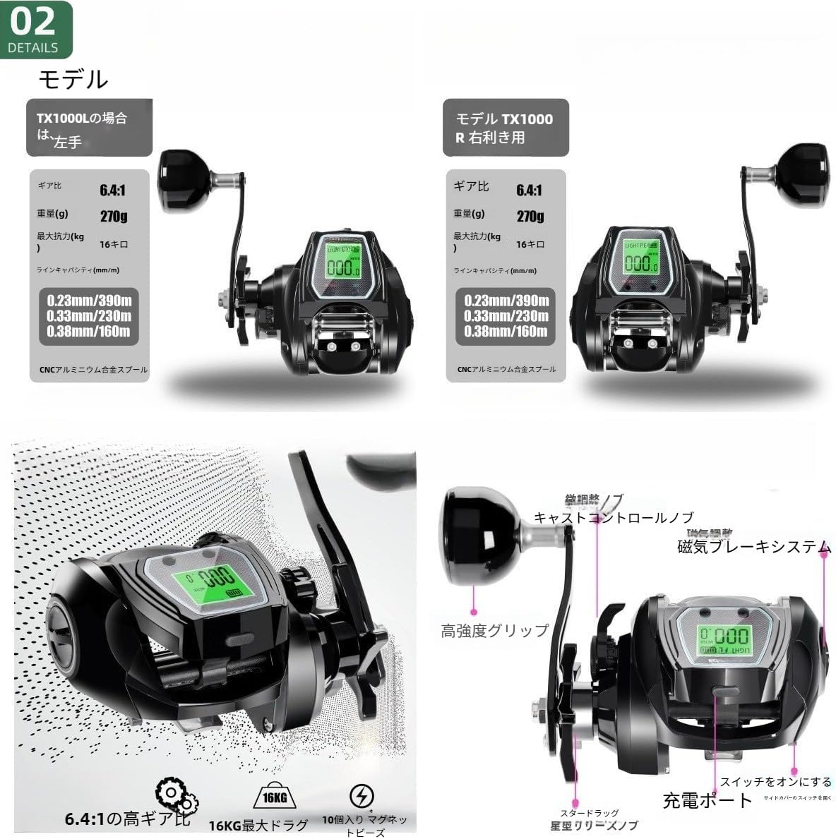 Electric Baitcasting Reel, Strong Magnetic Brake, Super Drag Power, Baitcasting Reel, Electric Reel, Easy to Use for Maximum Drag Saltwater Fishing, Perfect for Wild Fishing and Saltwater