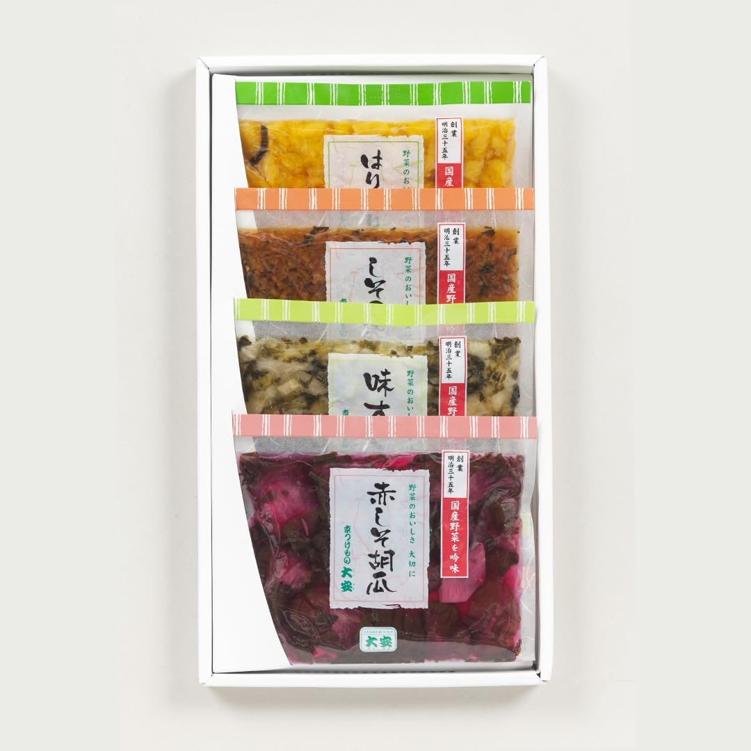 Daian Kyoshi Kiri-zukemono Set (Straight UP-H) 4-Piece Set Kyoto Pickles