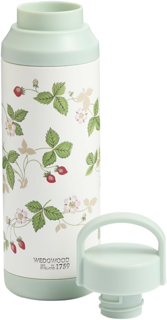 Wedgwood 1078322 Wild Strawberry Thermos Bottle, 16.9 fl oz (500 ml), Thermal and Cold Water Bottle