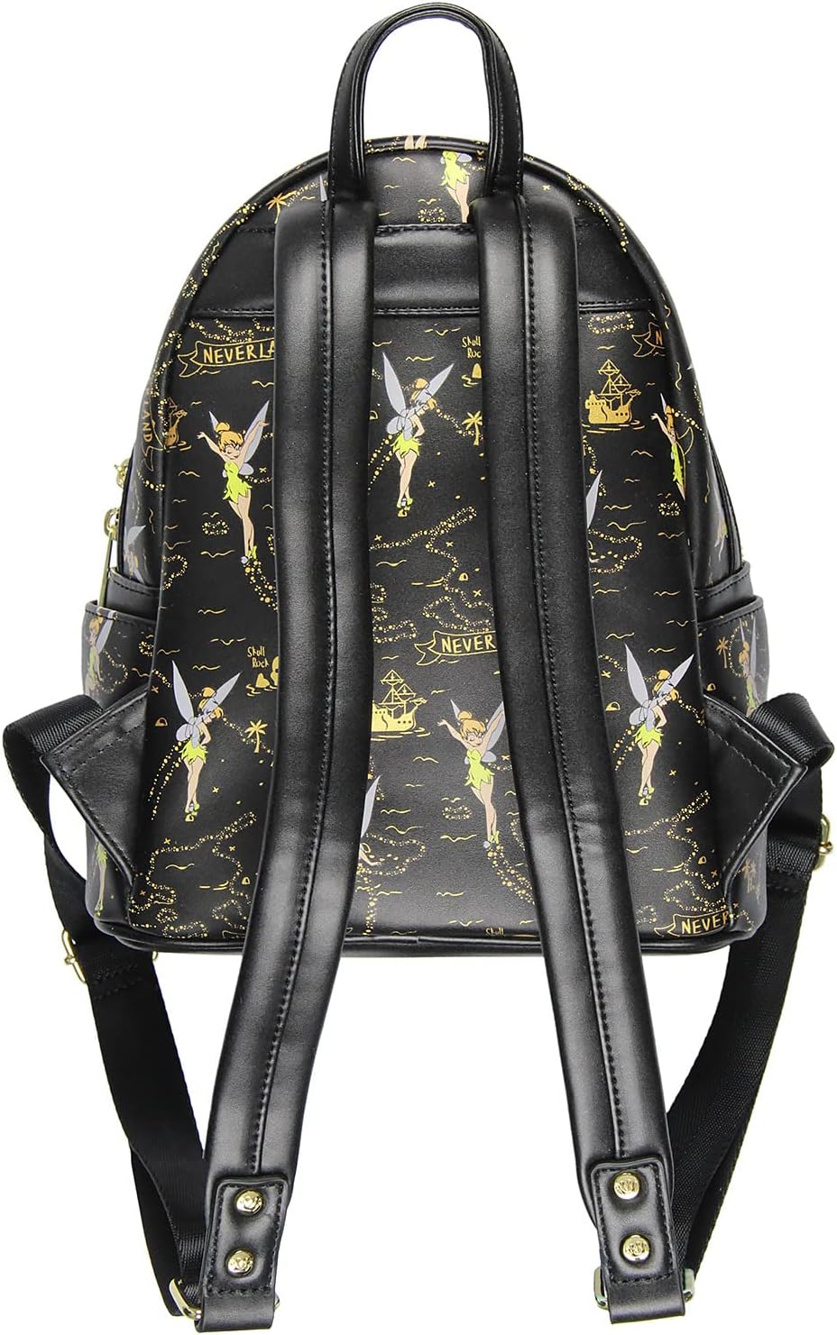Loungefly Disney Tinkerbell Mapa del Tesoro de Nunca Jamás con Impresión Completa Un Poco de Polvo de Hadas Mini Mochila