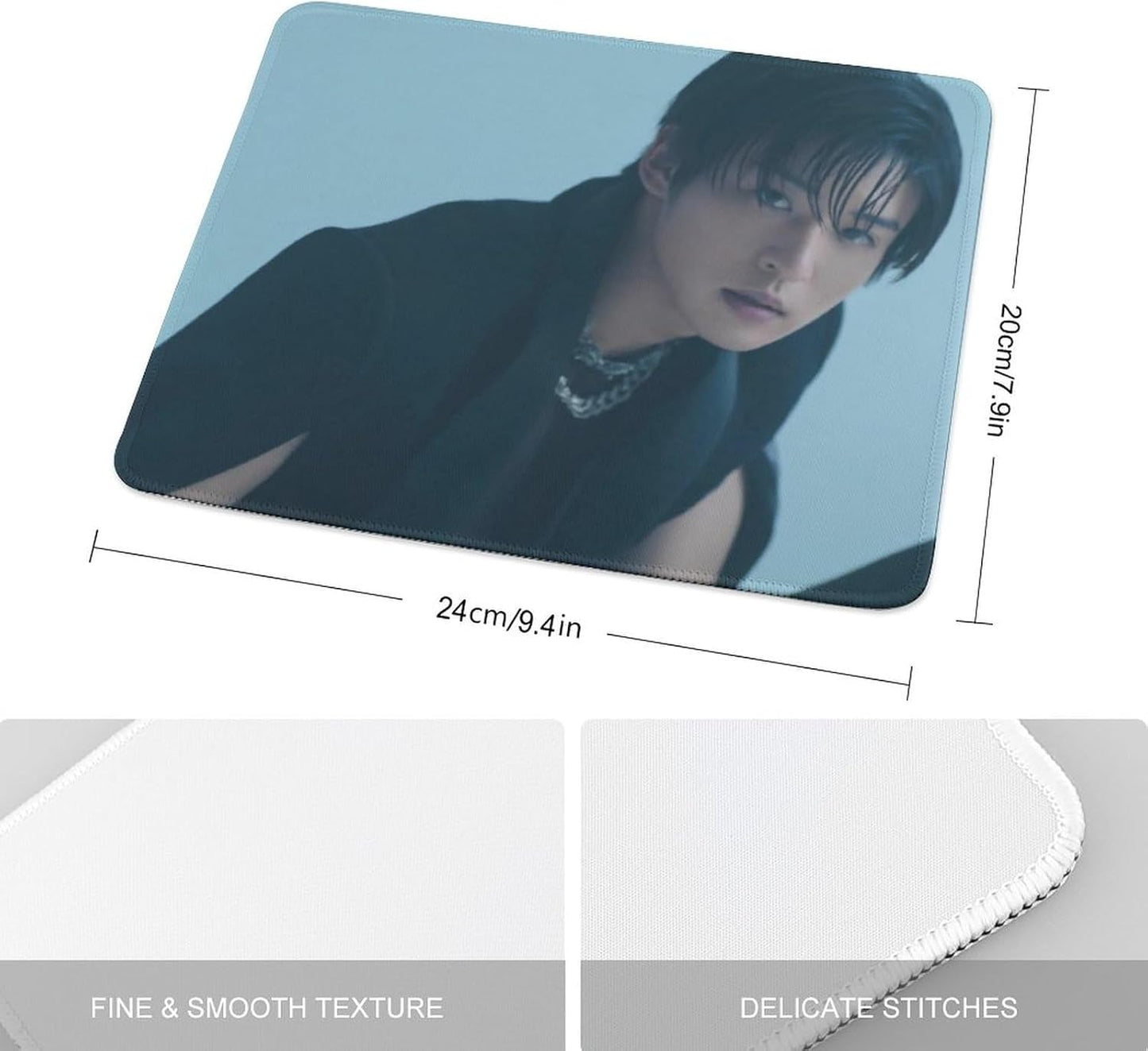 Mouse Pad Waterproof Durable Easy to Clean Non-Slip Rubber Sole for Office Gaming Stylish Cute Cartoon Character Unisex (Blue)